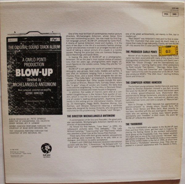 Release: Blow-Up (The Original Sound Track Album)-Vinyl-France-None-2315 410-13939197