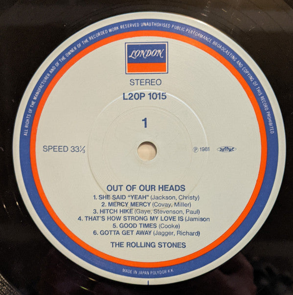 Release: Out Of Our Heads-Vinyl-Japan-1982-L20P1015-20777506