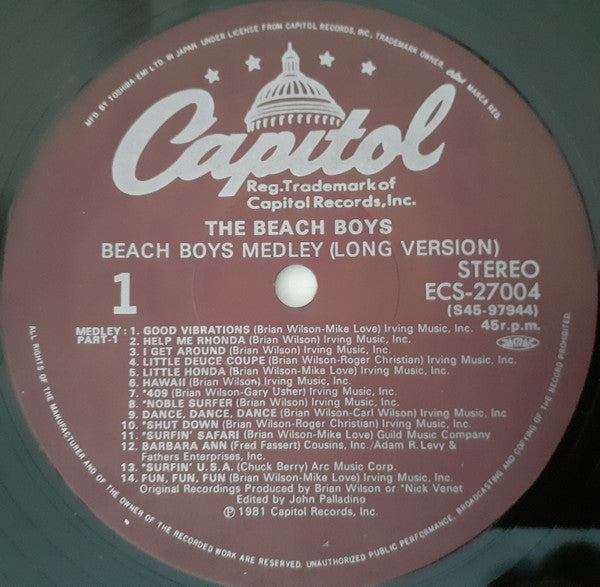 Release: Beach Boys Medley (Long Version)-Vinyl-Japan-1981-ECS-27004-17104851