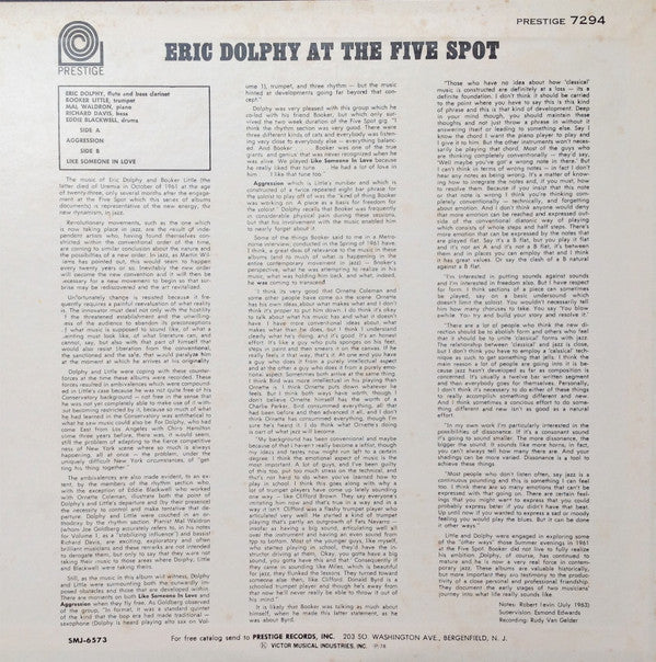 At The Five Spot Volume 2 = エリック・ドルフィー・アット・ザ・ファイブ・スポット・Vol・2