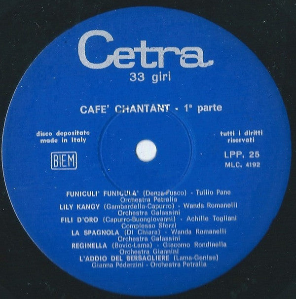 Release: Cafè Chantant - 1ª Parte-Vinyl-Italy-None-LPP. 25, LPP 25-10847268