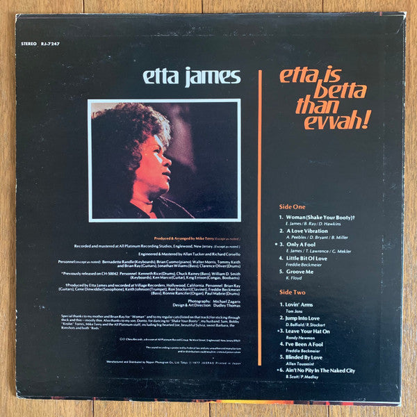 Release: Etta Is Betta Than Evvah!-Vinyl-Japan-1977-RJ-7247-17945485