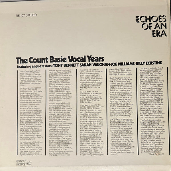 Master Release: The Count Basie Vocal Years by Count Basie
