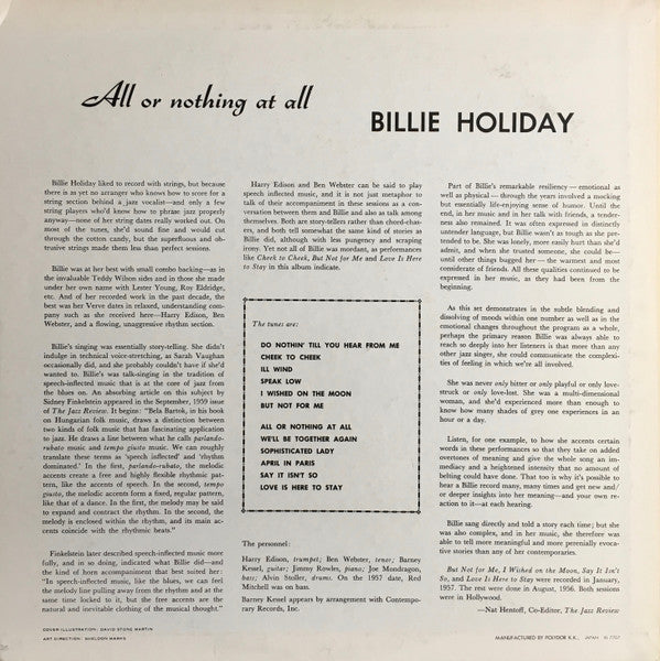 Release: All Or Nothing At All-Vinyl-Japan-None-MV 2599-13560523