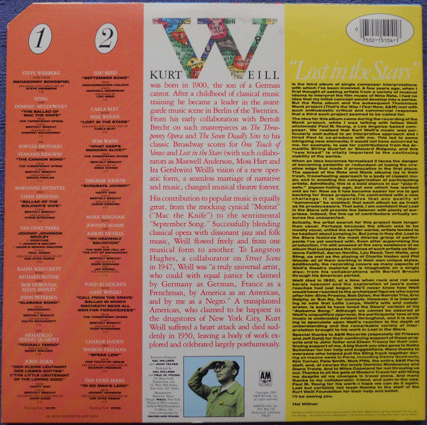 Release: Lost In The Stars (The Music Of Kurt Weill)-Vinyl-US-1985-SP 9-5104-13465994