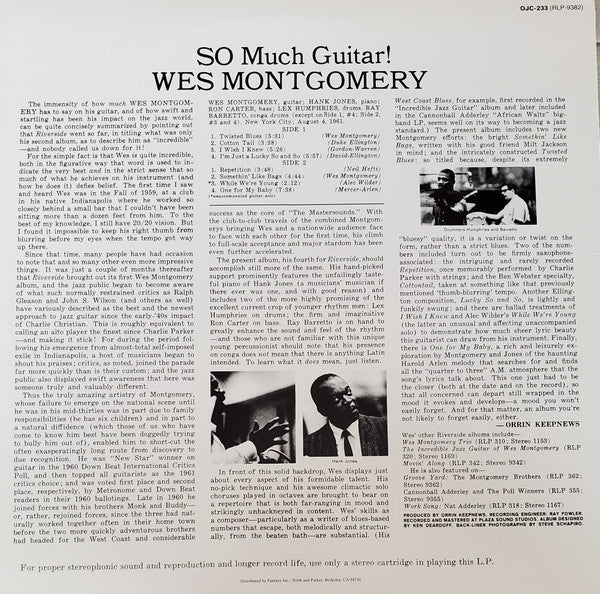 Master Release: So Much Guitar! by Wes Montgomery