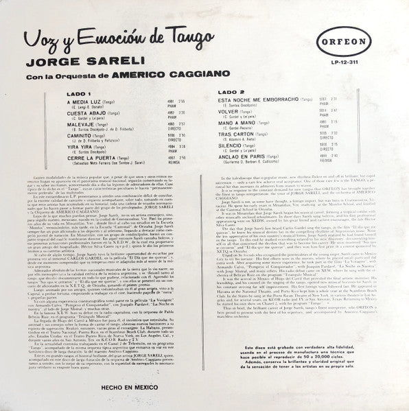 Release: Voz Y Emocion De Tango-Vinyl-Mexico-1968-LP-12-311, LP/E-12-311-32197500