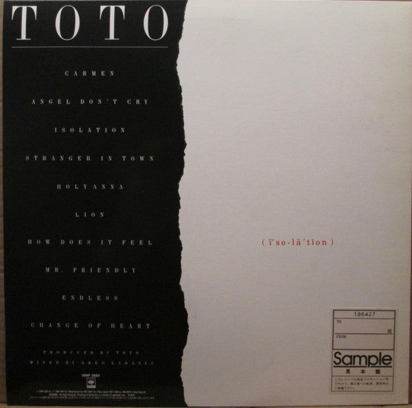 Release: Isolation-Vinyl-Japan-1984-28AP 2929-10920185