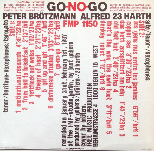 Master Release: Go-No-Go by Peter Brötzmann