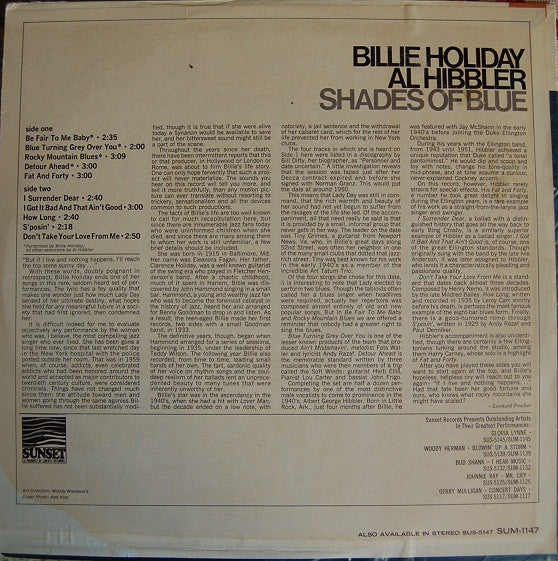 Master Release: Shades Of Blue by Billie Holiday
