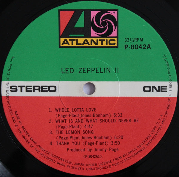 Release: Led Zeppelin II-Vinyl-Japan-1971-P–8042A-3061121