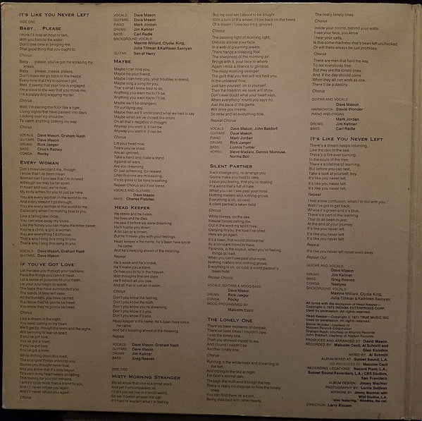 Release: It's Like You Never Left-Vinyl-US-1973-KC 31721-8564898