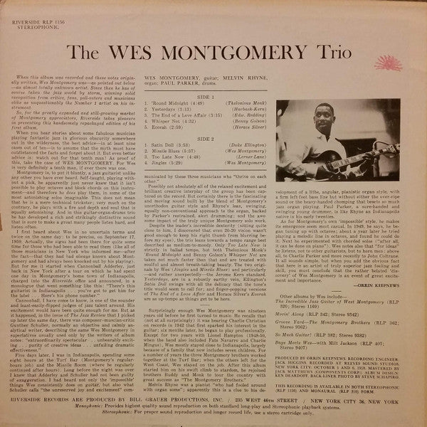 Release: The Wes Montgomery Trio-Vinyl-US-1966-RLP 1156-9672297