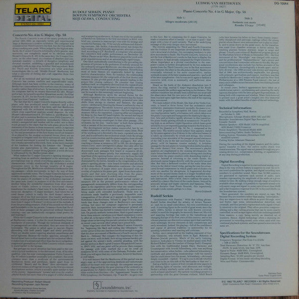 Master Release: Piano Concerto No. 4 In G Major, Op. 80 by Rudolf Serkin