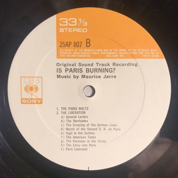 Is Paris Burning? (The Original Sound Track Recording) = パリは燃えているか