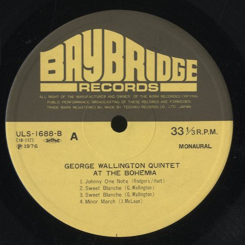 George Wallington Quintet At The Bohemia