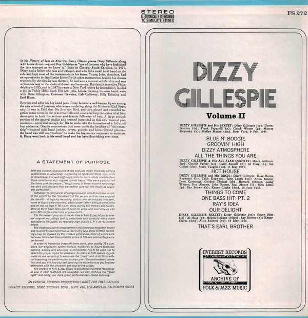 Master Release: Dizzy Gillespie Volume II by Dizzy Gillespie