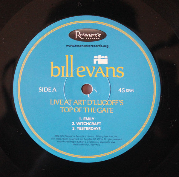 Master Release: Live At Art D'Lugoff's Top Of The Gate by Bill Evans