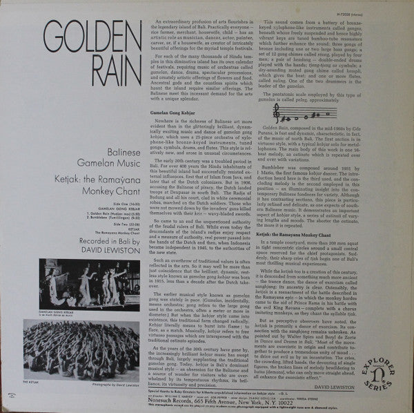 Master Release: Golden Rain - Balinese Gamelan Music - Ketjak: The Ramayana Monkey Chant by David Lewiston
