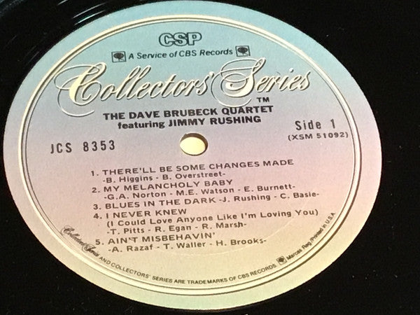 Release: Brubeck & Rushing-Vinyl-US-1974-JCS 8353-4171482