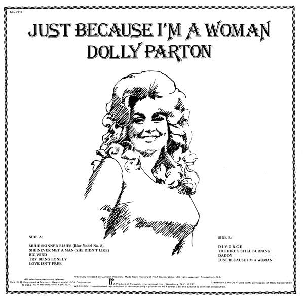 Release: Just Because I'm A Woman-Vinyl-US-1976-ACL-7017, ACL-7017-3692539