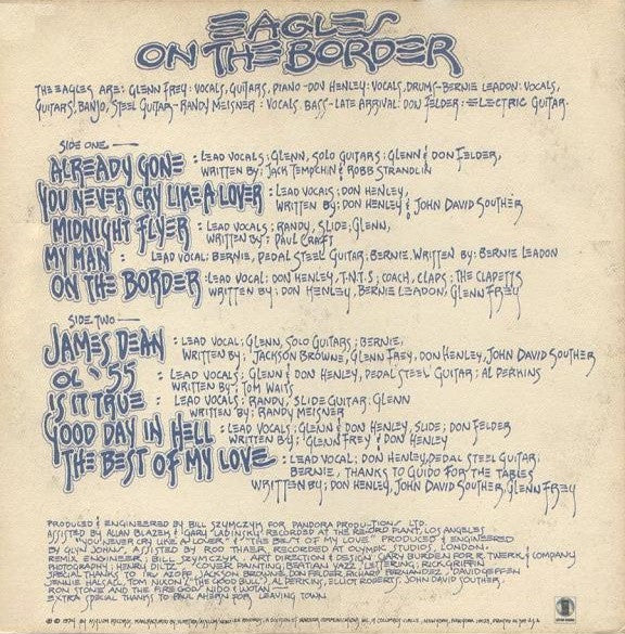 Release: On The Border-Vinyl-US-1974-7E-1004-4401855