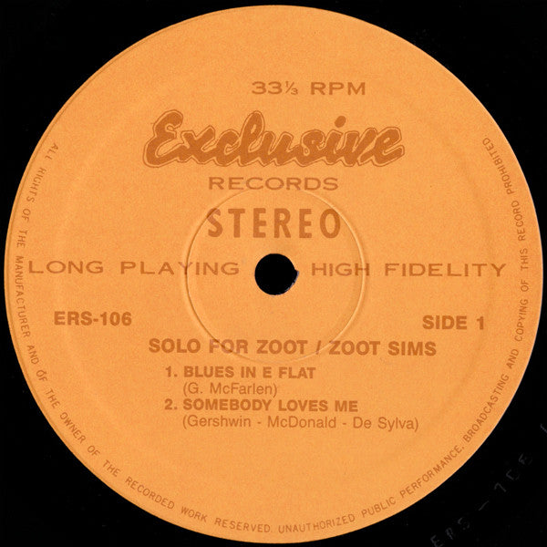 Solo For Zoot