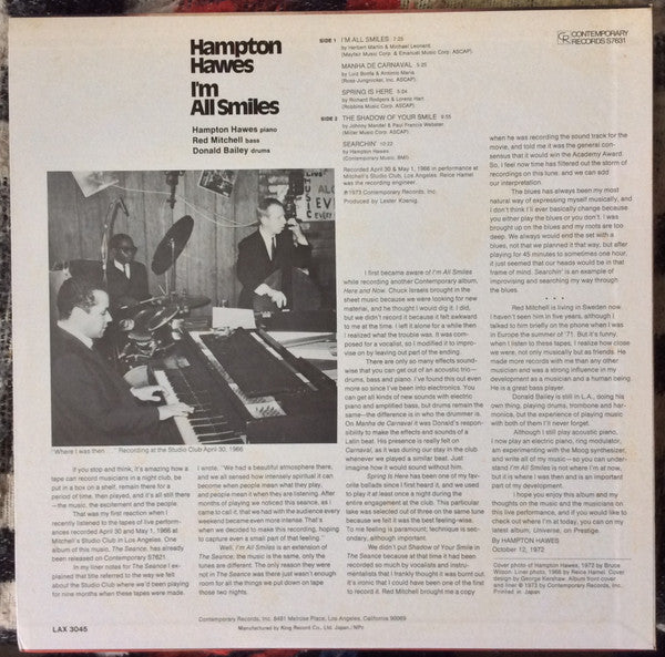 Release: I'm All Smiles-Vinyl-Japan-1978-LAX 3045-8058346