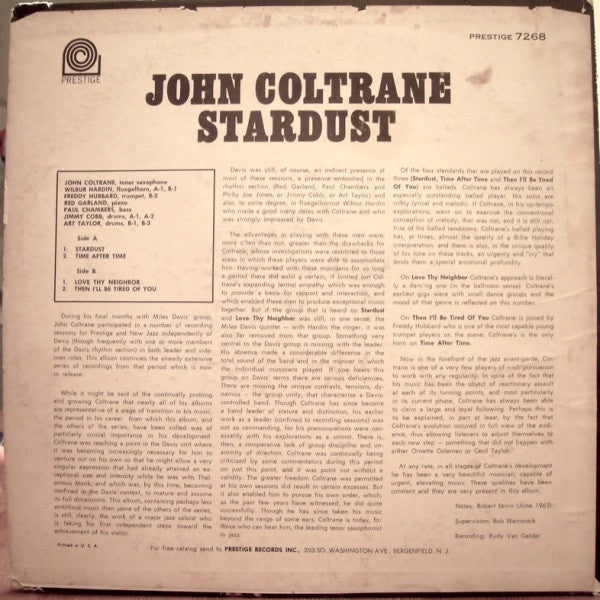 Release: Stardust-Vinyl-US-1964-PR 7268, PRLP 7268-1821680