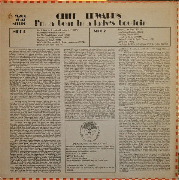 Master Release: I'm A Bear In A Lady's Boudoir by Cliff "Ukulele Ike" Edwards