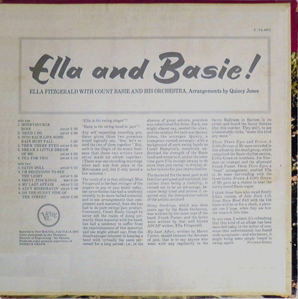 Release: Ella And Basie!-Vinyl-US-1963-V-4061, V/V-4061-9412322