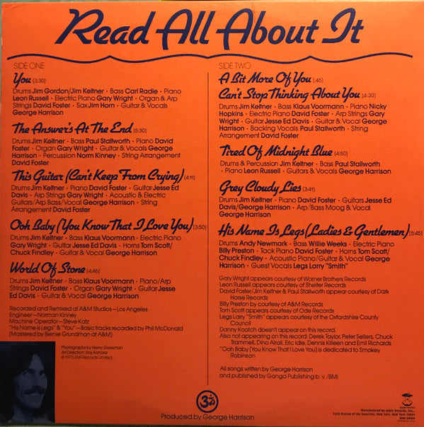 Master Release: Extra Texture (Read All About It) by George Harrison