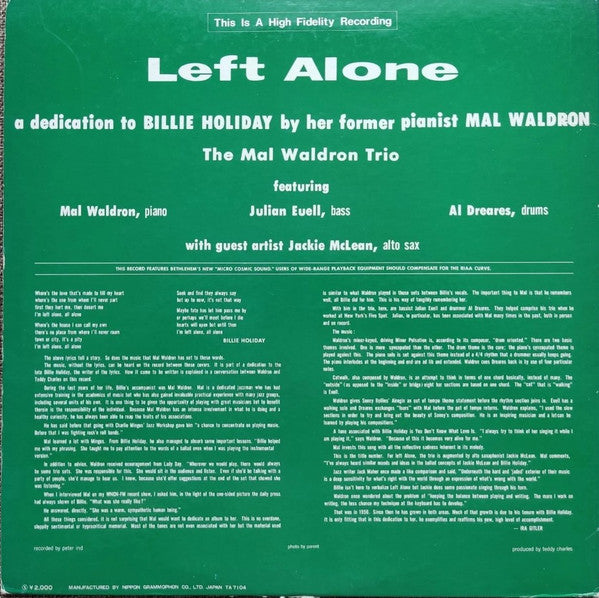 Master Release: Left Alone by Mal Waldron