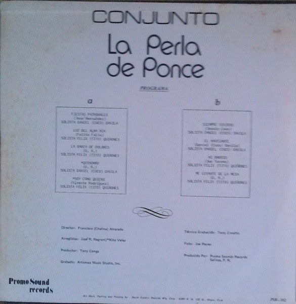 Release: Conjunto La Perla De Ponce-Vinyl-Puerto Rico-None-PSR-302-5519944