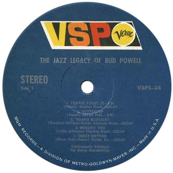Release: The Jazz Legacy Of Bud Powell-Vinyl-US-1966-VSPS 34-5193072