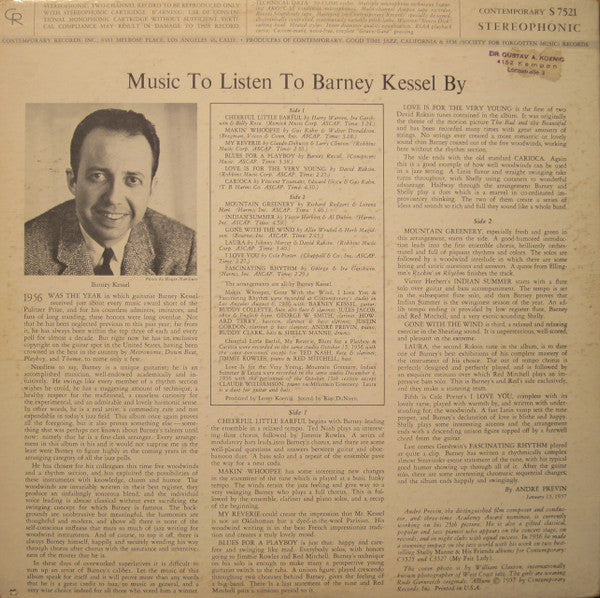 Music To Listen To Barney Kessel By
