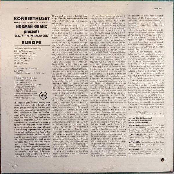 Release: Norman Granz Presents "Jazz At The Philharmonic" In Europe-Vinyl-US-1963-V- 8541-4783481
