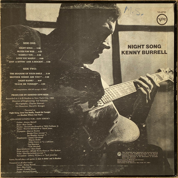 Master Release: Night Song by Kenny Burrell