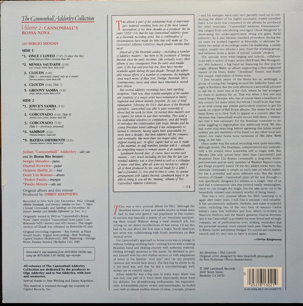 Release: Cannonball's Bossa Nova-Vinyl-US-1985-LLP-1302-2210689