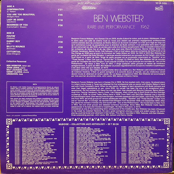 Master Release: Rare Broadcast Performances by Ben Webster