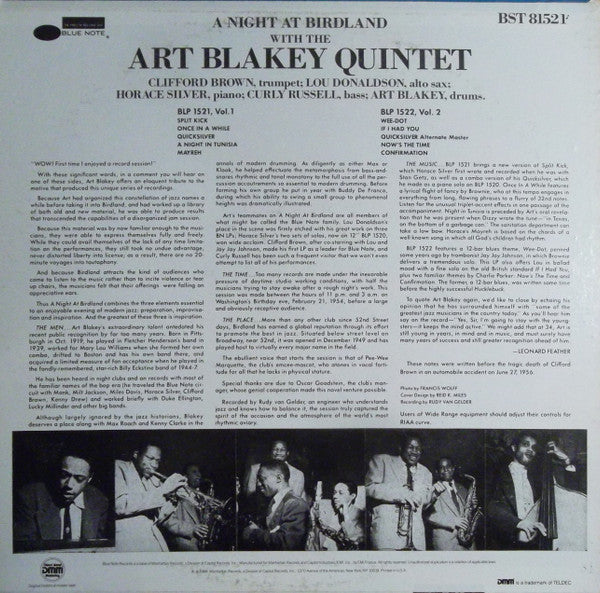 Release: A Night At Birdland, Volume 1-Vinyl-US-1985-BST 81521-7512282