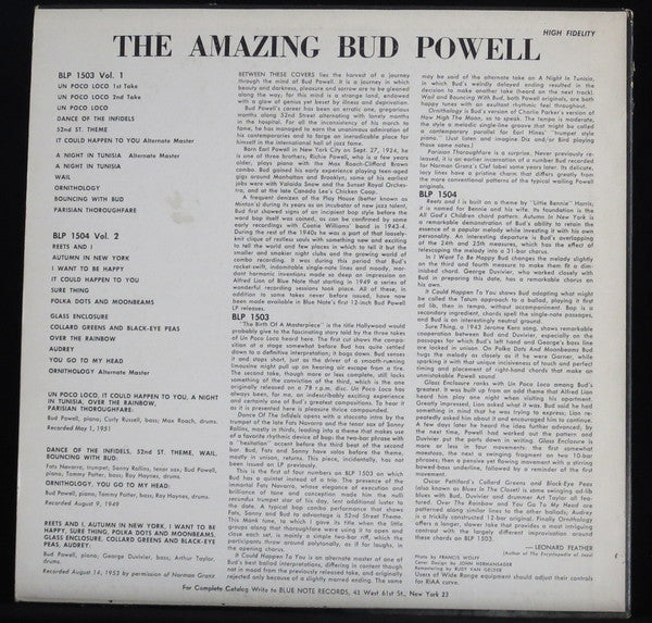 Release: The Amazing Bud Powell (Volume 1)-Vinyl-US-1962-BLP 1503-8295714