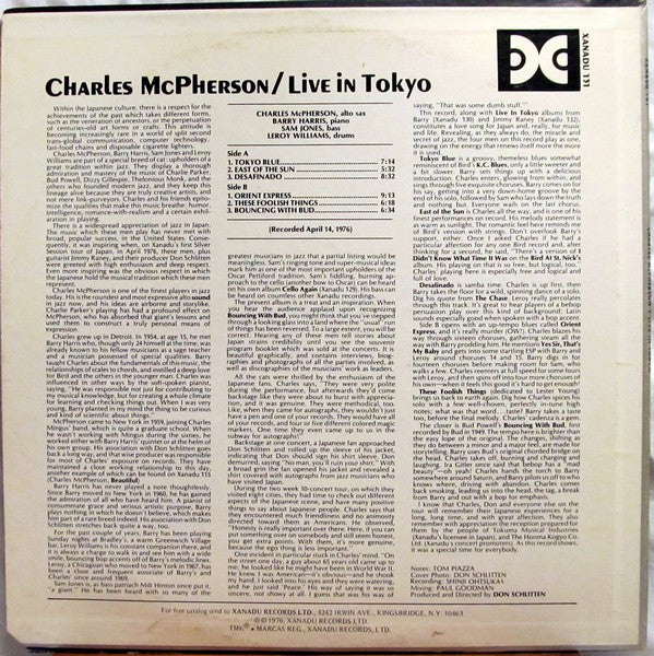 Release: Live In Tokyo-Vinyl-US-1976-Xanadu 131-4037903