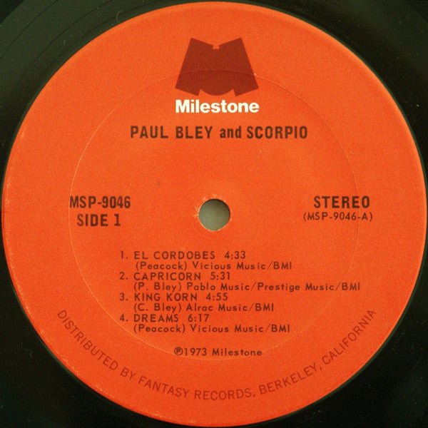 Master Release: Paul Bley & Scorpio by Paul Bley & Scorpio