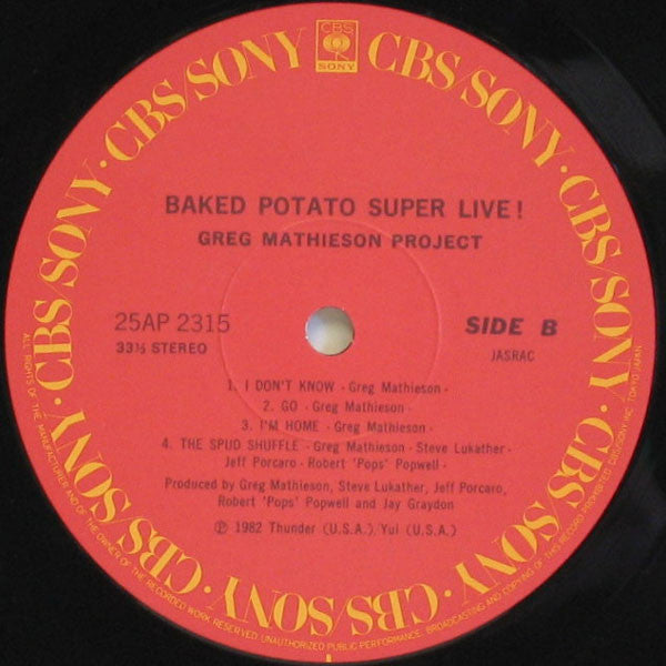 Release: Baked Potato Super Live!-Vinyl-Japan-1982-25AP 2315-5630392