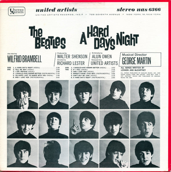 Release: A Hard Day's Night (Original Motion Picture Sound Track)-Vinyl-US-1964-UAS 6366-1017762