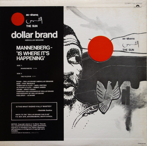 Master Release: Mannenberg ~ 'Is Where It's Happening' by Dollar Brand
