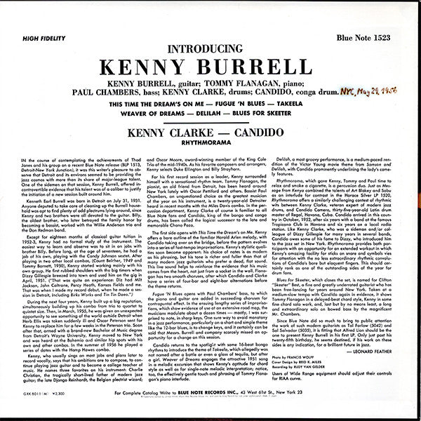 Release: Introducing Kenny Burrell-Vinyl-Japan-1977-GXK 8011(M), BLP 1523-7101793