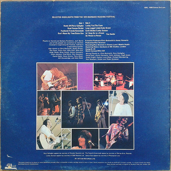 Release: Reading Festival '73-Vinyl-UK-1974-GML 1008, GML. 1008-2316444