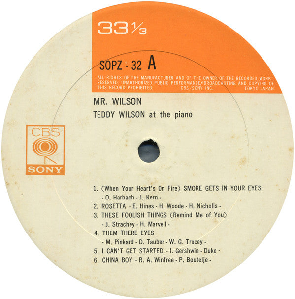 Mr. Wilson (The Fabulous Teddy Wilson At The Piano)